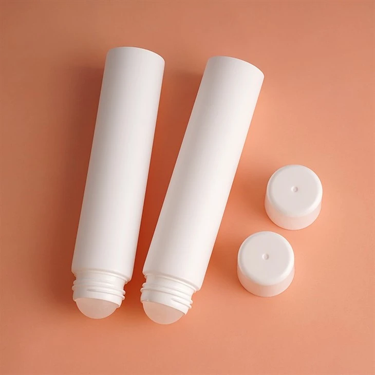 100g Customized Logo White PE Cosmetic Plastic Packaging Tube Deodorant Tube Skincare Container Massage Cream Roller Tube