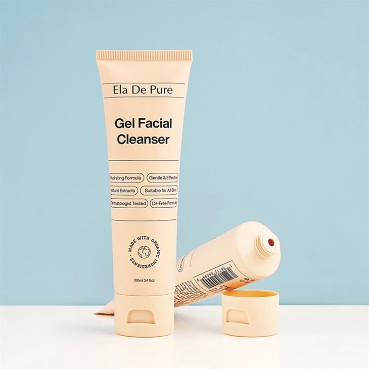 100ml Silkscreen Printing Facial Cleanser Tube With Flip Top Cap
