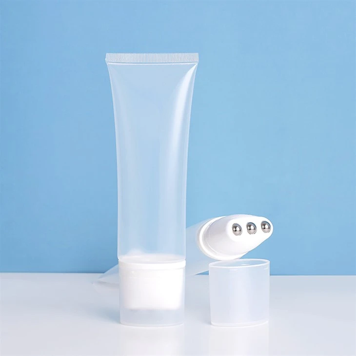 120ml PE Cosmetic Plastic Packing Skincare Container Neck Cream Slimming Leg Cream Packaging 3 Ball Massage Cosmetics Tube
