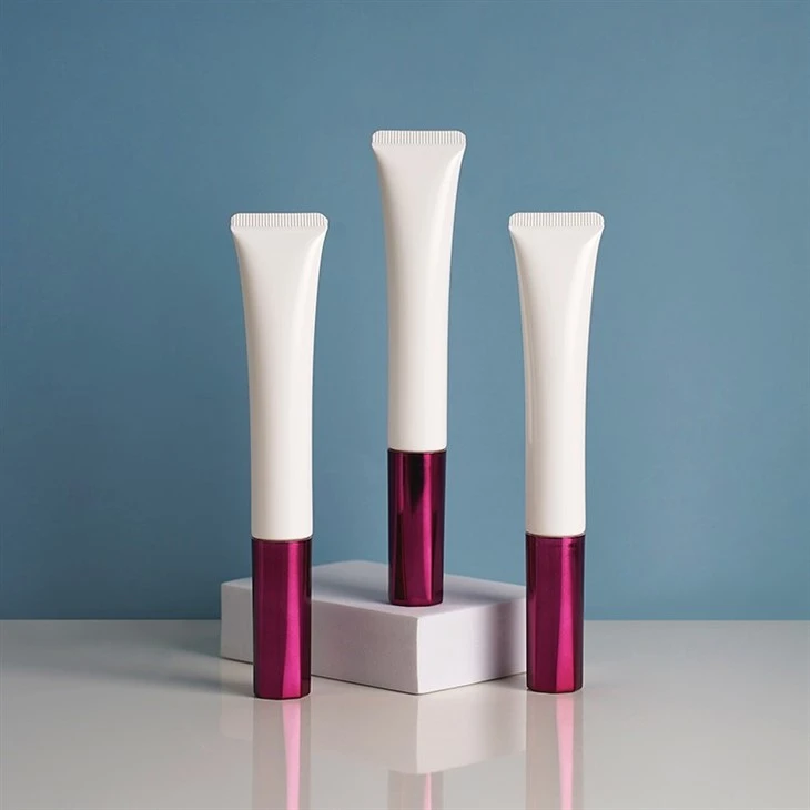 25ml New Design Cosmetic Squeeze Tube Massage Cream Eye Cream Container Tube With Stainless Steel Roller Ball Applicator