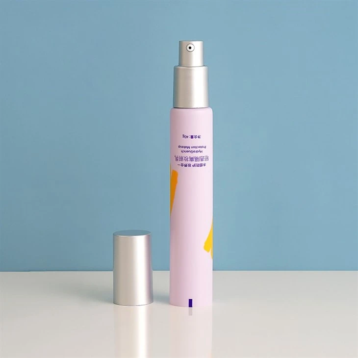 40ml Custom Eco Friendly Empty Plastic BB Cream Cosmetic Moisturizer Sunscreen Airless Pump Tube With Silver Airless Pump