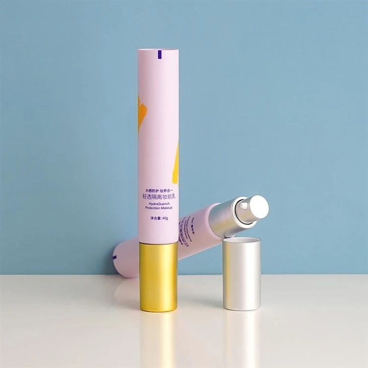 40ml Custom Eco Friendly Empty Plastic BB Cream Cosmetic Moisturizer Sunscreen Airless Pump Tube With Silver Airless Pump