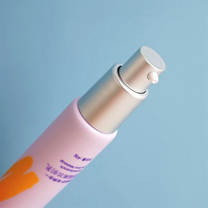 40ml Custom Eco Friendly Empty Plastic BB Cream Cosmetic Moisturizer Sunscreen Airless Pump Tube With Silver Airless Pump
