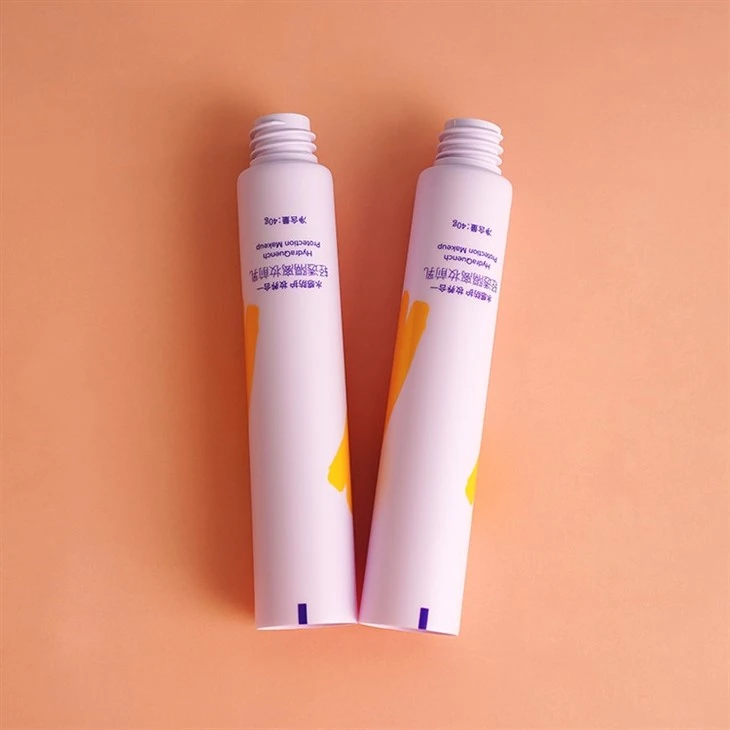 40ml Custom Eco Friendly Empty Plastic BB Cream Cosmetic Moisturizer Sunscreen Airless Pump Tube With Silver Airless Pump
