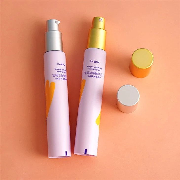 40ml Custom Eco Friendly Empty Plastic BB Cream Cosmetic Moisturizer Sunscreen Airless Pump Tube With Silver Airless Pump