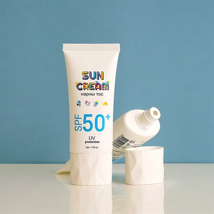50ml Empty Flat Cosmetic Plastic Skincare Container Tube Hand Cream Packaging Sunscreen Packaging Tube