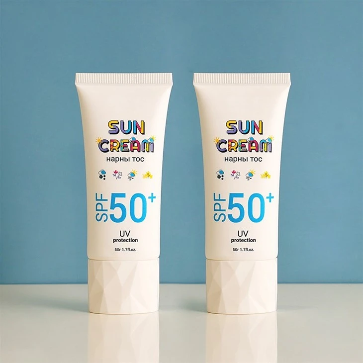 50ml Empty Flat Cosmetic Plastic Skincare Container Tube Hand Cream Packaging Sunscreen Packaging Tube