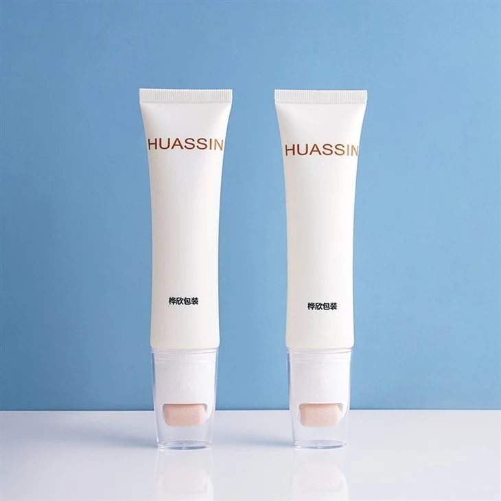 60ml Make-up Skincare Cream Container Foundation Concealer Tube With Sponge Applicator