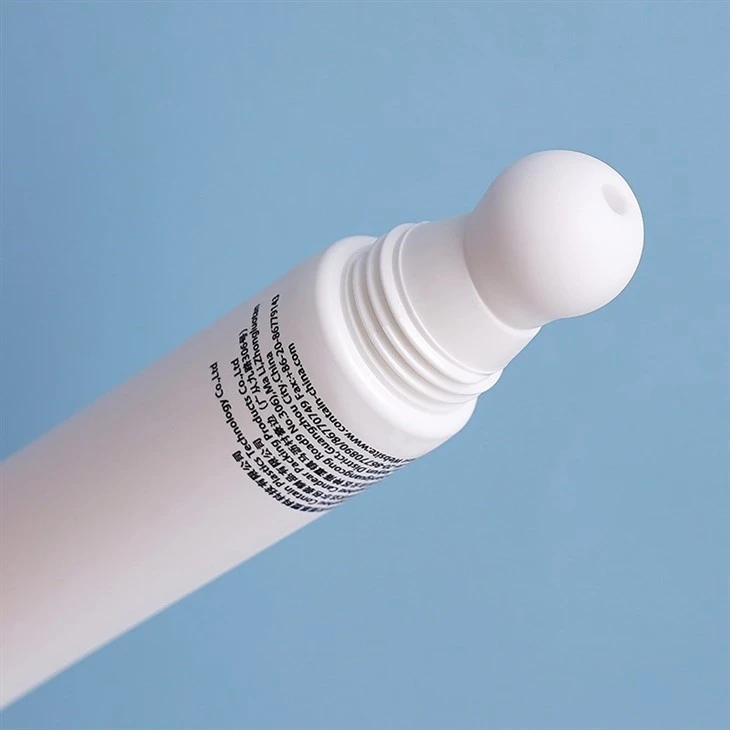Private Label Wholesale White Pink Plastic Tube Massage Container Eye Cream Packaging Squeeze Tube With Ceramic Applicator