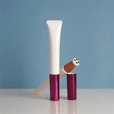 25ml New Design Cosmetic Squeeze Tube Massage Cream Eye Cream Container Tube With Stainless Steel Roller Ball Applicator