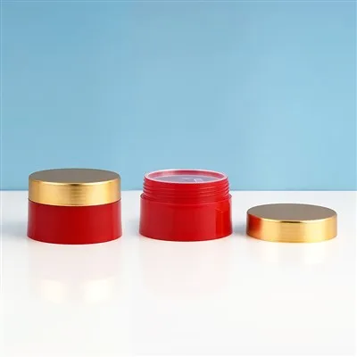 Face Cream Container Jar With Electroplated Gold Lid