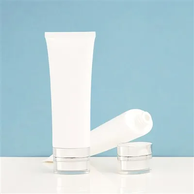 Face Cream Container Tube With Silver Acrylic Screw Cap