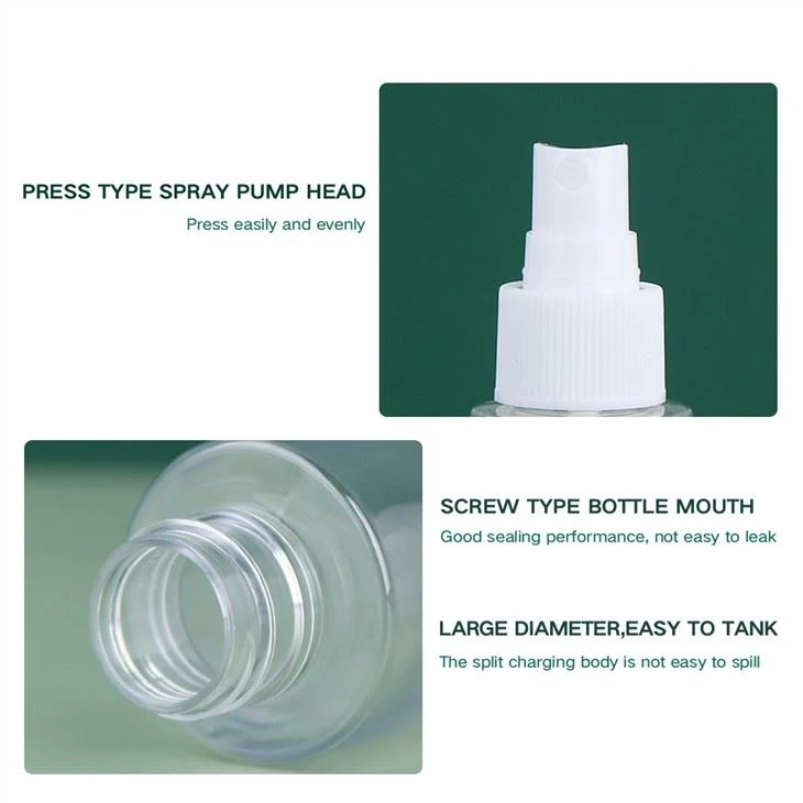 10ml 50ml 100ml Cosmetic Plastic Pet Spray Bottle